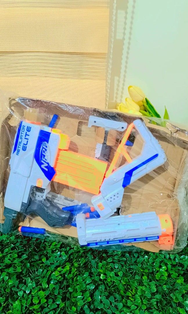 Nerf Retaliator Elite (Category: Action & Battle Toys) located in Quezon City. Submitted by mhoniqvela04 (Listing ID 1338879500, Image 1). Description: Guaranteed Original Mall Pullout 100% Working Complete Set Only issue: No box Actual pic posted.