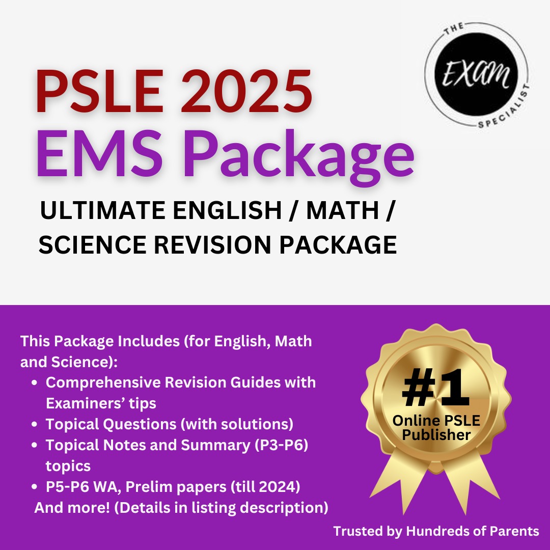 PSLE EMS 2025 Bundle Package (English Math Science | P5 P6 | Notes ...