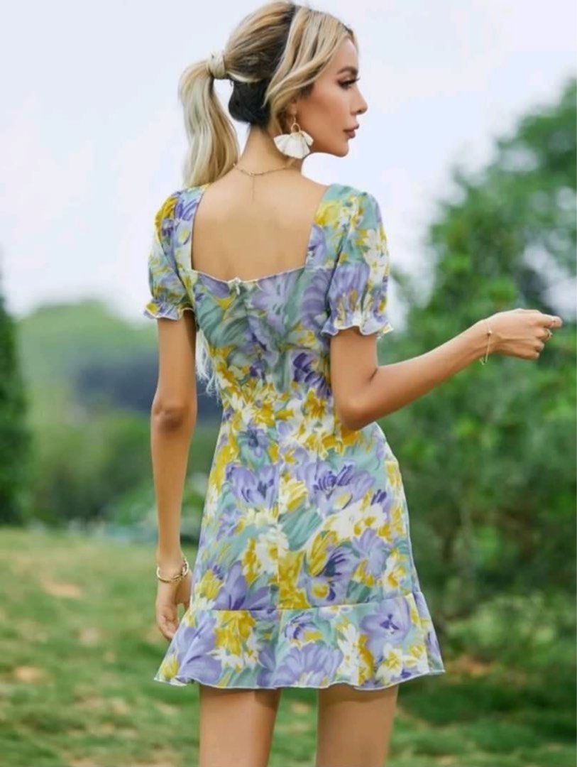 Shein Floral Dress (Category: Dresses) located in Manila. Submitted by declutter_rebuff (Listing ID 1338937239, Image 2). Description: Fits up to large Sobrang ganda nito! Used it once. :) Very cutesy and bagay for a casual/semi formal date. M/L.