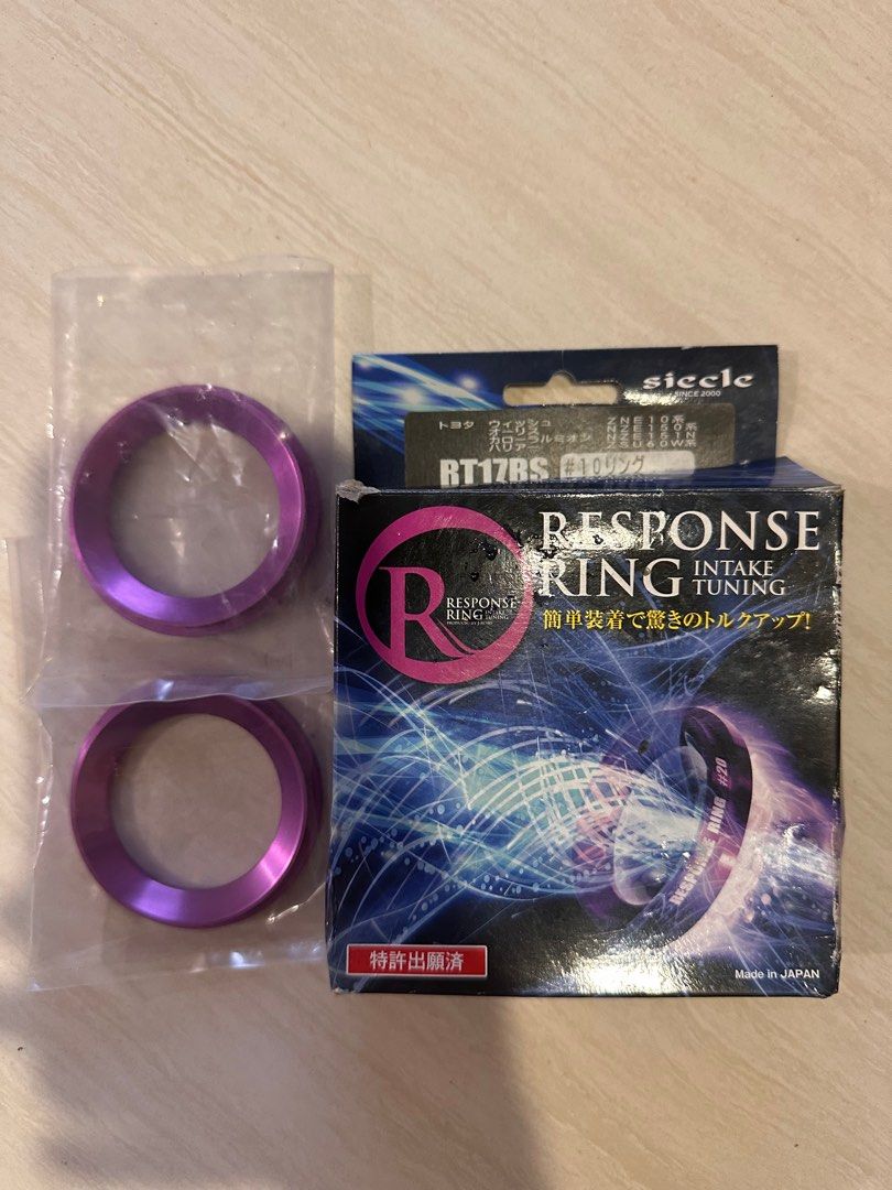 Siecle Response Ring (Category: Engine) located in Singapore. Submitted by lex232000 (Listing ID 1338919936, Image 1). Description: $50 per pc. Have 2 pcs. For Toyota Harrier NA ZSU60 http://www.siecle.co.jp/products/responsering.html.
