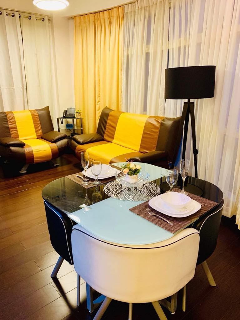 Twin Oaks Place Condominium (Category: Apartments & Condos) located in Valenzuela. Submitted by absolutelychick (Listing ID 1338901024, Image 2). Description: 1 Bedroom with Veranda Corner Unit Facing Laguna de Bay/Laguna Lake 🏞 45.32 sq.m. Fully furnished - with new glass square type dining table for 4 - new sofa set Building is with: ● Lifts ● Gym 🏋‍♀️ ● Pool 🏊‍♂️ ● Function rooms ● Maintenance ● 24/7 front desk personnel 🛎 ● Guards and CCT