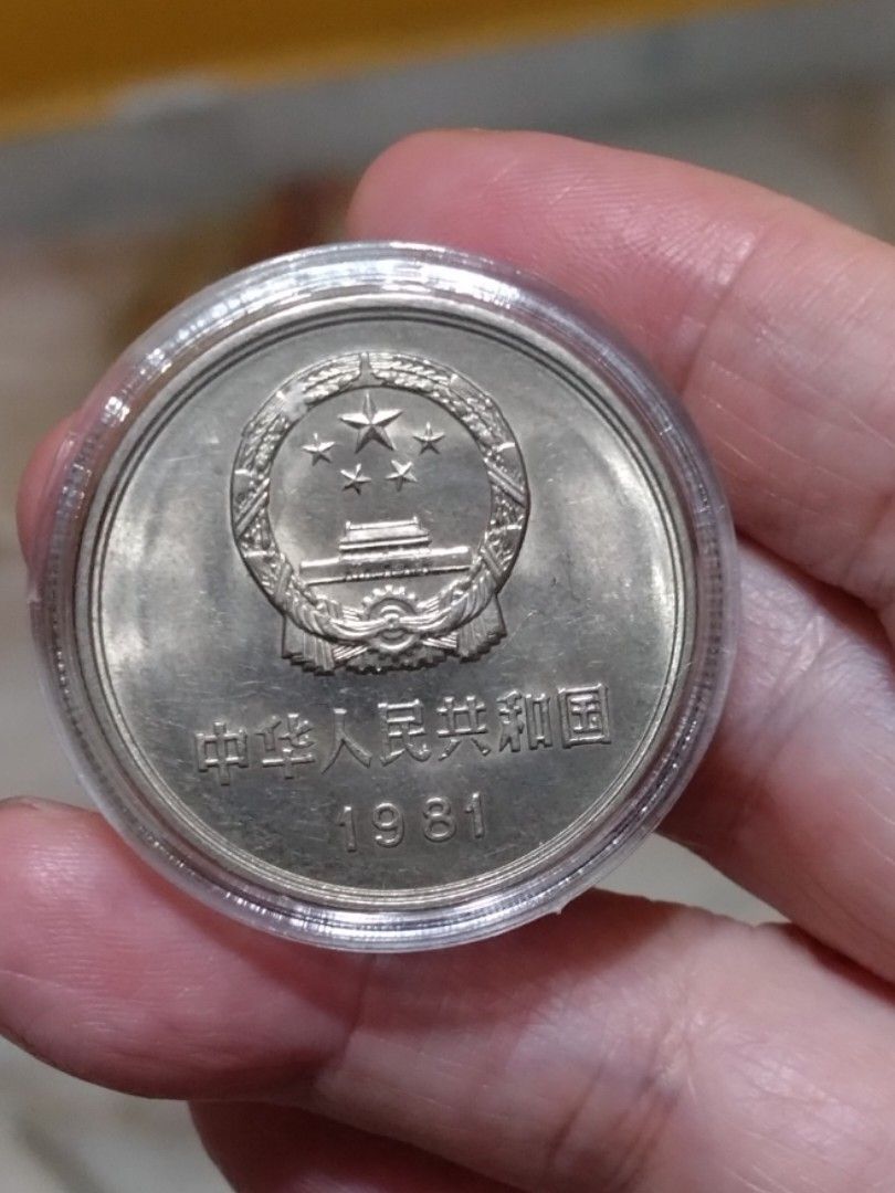 1981 china 1 yuan Great wall coin（1 元 万里长城）, Hobbies & Toys