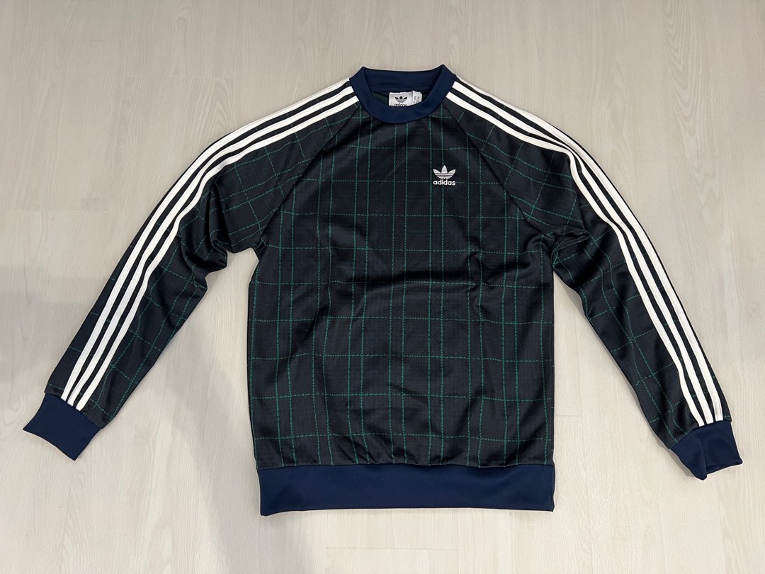 Adidas Tartan Crewneck Sweatshirt Men s Fashion Tops Sets Hoodies on Carousell