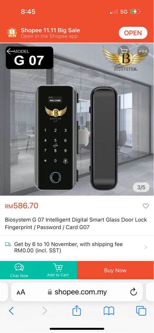 Biosystem Smart Lock G07, Furniture & Home Living, Security & Locks ...