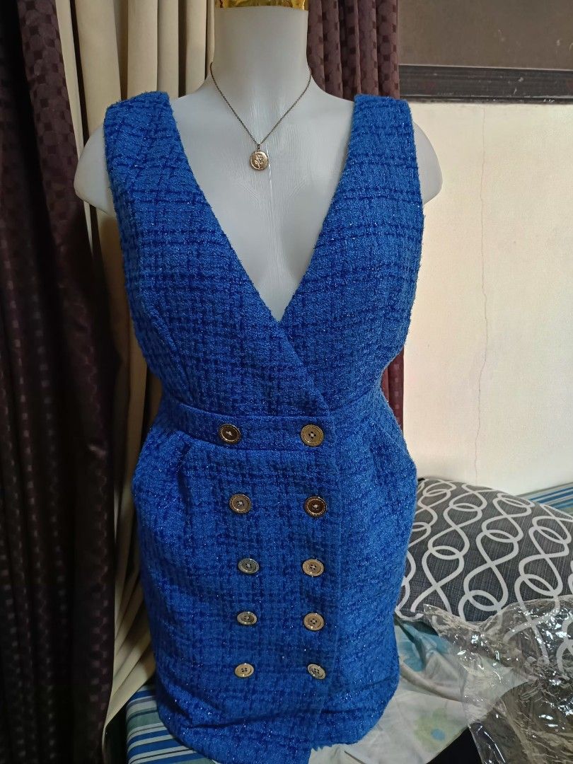 Blue tweed jumper dress (Category: Dresses) located in Quezon City. Submitted by faramiza (Listing ID 1334263804, Image 1). Description: super nice in actual.best fir to small to medium..