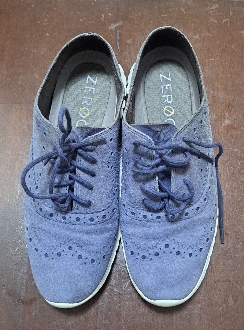 Cole Haan Grand OS suede (Category: Sneakers) located in Pasig City. Submitted by applewall (Listing ID 1334239875, Image 1). Description: -Used good condition -Suede material -Has faded and dirty parts from usage but can be restored at sneaker cleaner shops -Includes original insole but is already removable -Size 5B women's (wider sizing).