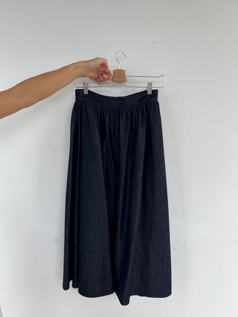 Cos pleated denim skirt shop