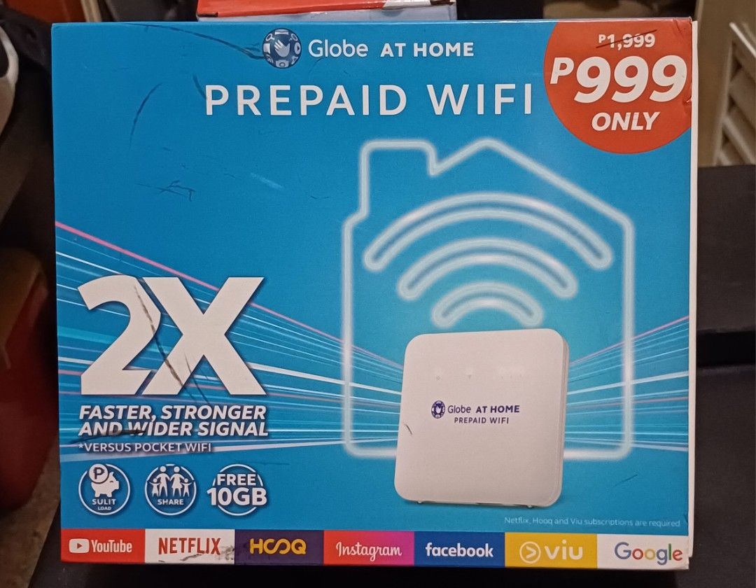 Globe at Home (Category: Networking) located in Caloocan City. Submitted by junmadrid (Listing ID 1334351057, Image 1). Description: Globe @ Home Php 500.00 Slightly Negotiable Excellent working condition. Complete with box..