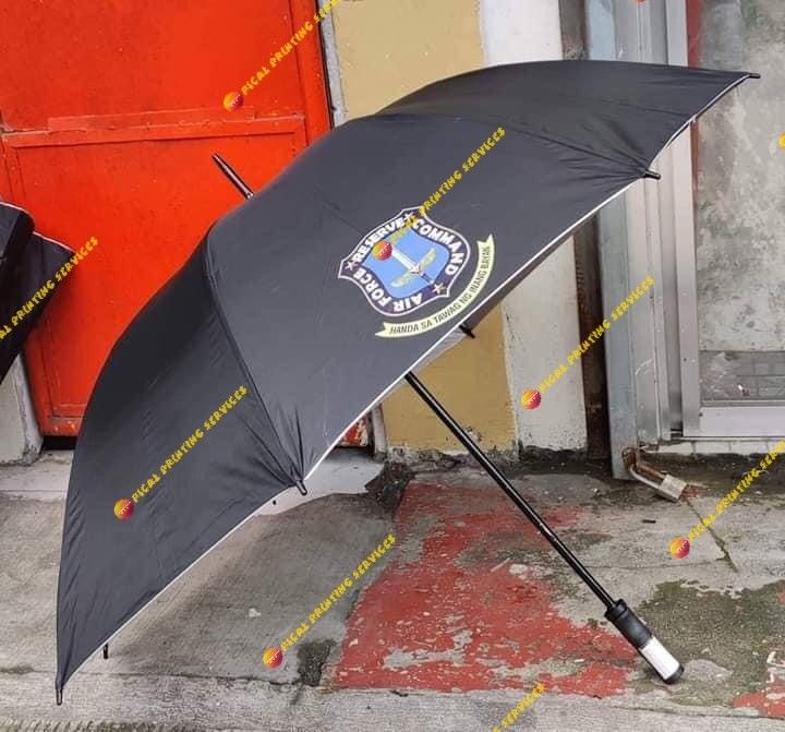 Golf Type Umbrellas (Any design) (Category: Umbrellas) located in Manila. Submitted by printone_2026 (Listing ID 1334296200, Image 2). Description: Golf Umbrella -Single Canopy Manual -Single Canopy Automatic -Double Canopy Automatic Send us your idea. Any layout, design and theme color, Just name it and we make it! 09753984058 Gen Estrada.