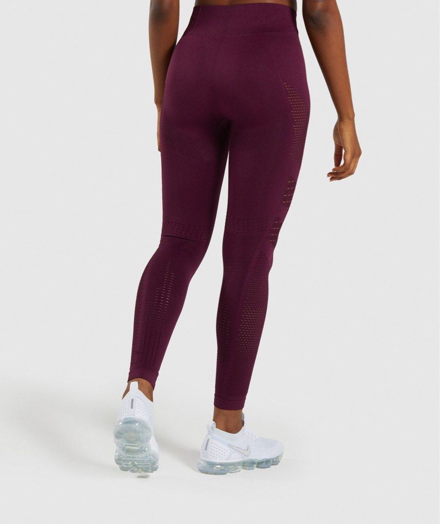 Gymshark Flawless Knit Tights Ruby Women s Fashion Activewear on Carousell