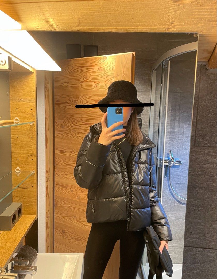 H M Black Thermolite Padded Puffer Jacket Women s Fashion Coats Jackets and Outerwear on Carousell