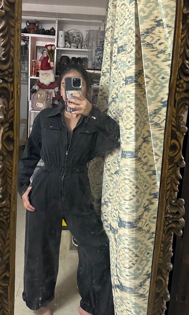 H M denim jumpsuit Women s Fashion Coats Jackets and Outerwear on Carousell