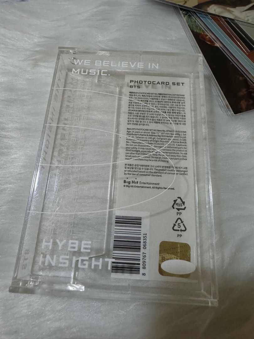 HYBE INSIGHT PHOTOCARD SET BTS WITH CASE (Category: K-Wave Merchandise) located in Bulacan. Submitted by findingtreasuresph (Listing ID 1334307527, Image 3). Description: WITH PHOTOCARD SLEEVES.
