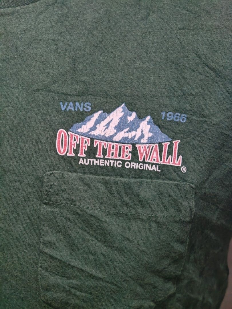 Kaos Vans Pocket Hijau Botol Second TAP#10