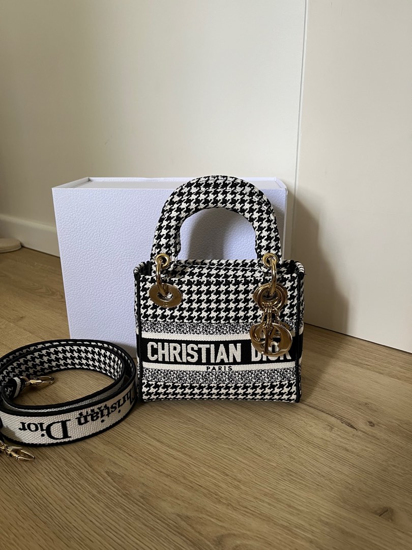 Lady Dior mini houndstooth bag Luxury Bags Wallets on Carousell