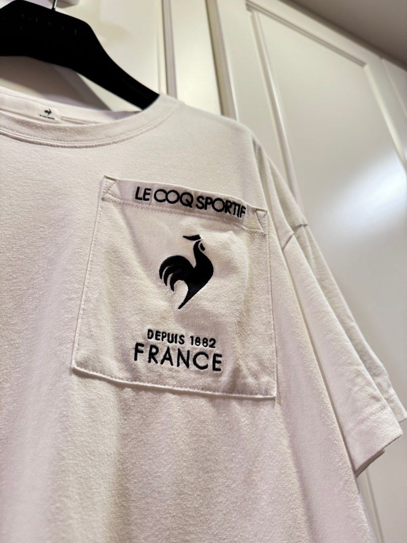 LE COQ SPORTIF 100 Authentic 85 New White Unisex Logo Top Sweater Jumper Tee Shirt Coat Jacket