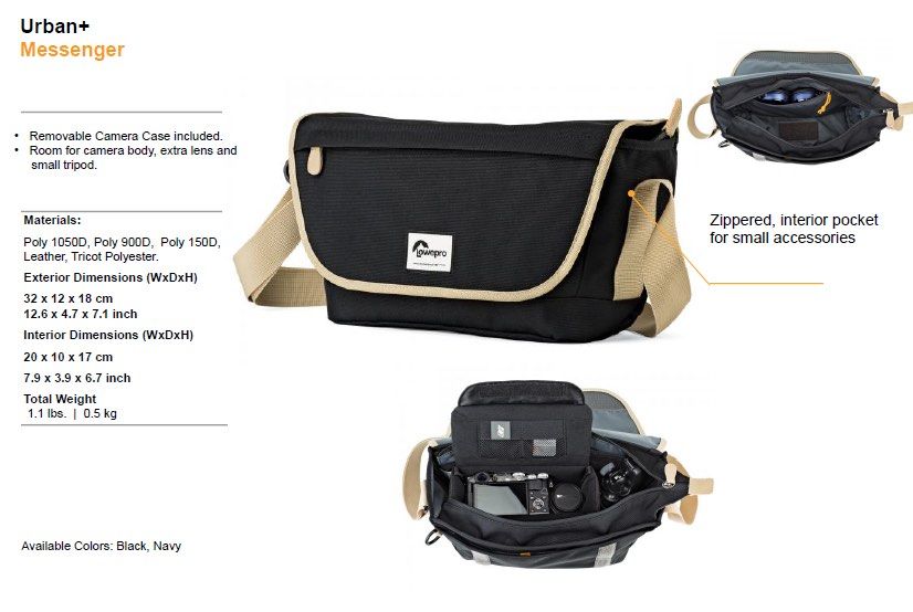 Lowepro urban+ messenger bag online