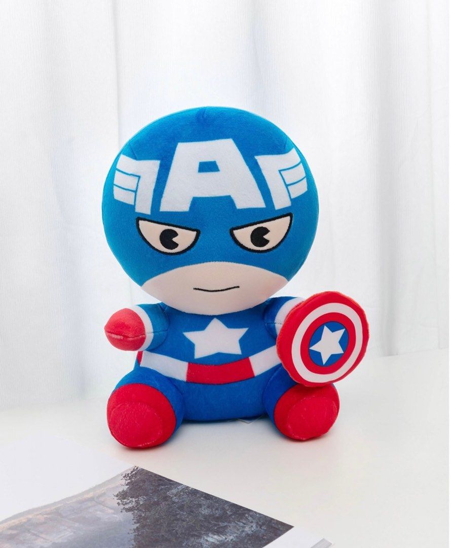 Marvel Captain America Plush Toy by Miniso (Category: Plushies & Soft Toys) located in Mandaluyong City. Submitted by urgifted (Listing ID 1334214915, Image 2). Description: Give the First Avenger, Captain America, a super snuggle anytime of the day. • Approx 26cm tall • Kindly ask for availability as stocks may come and go. .