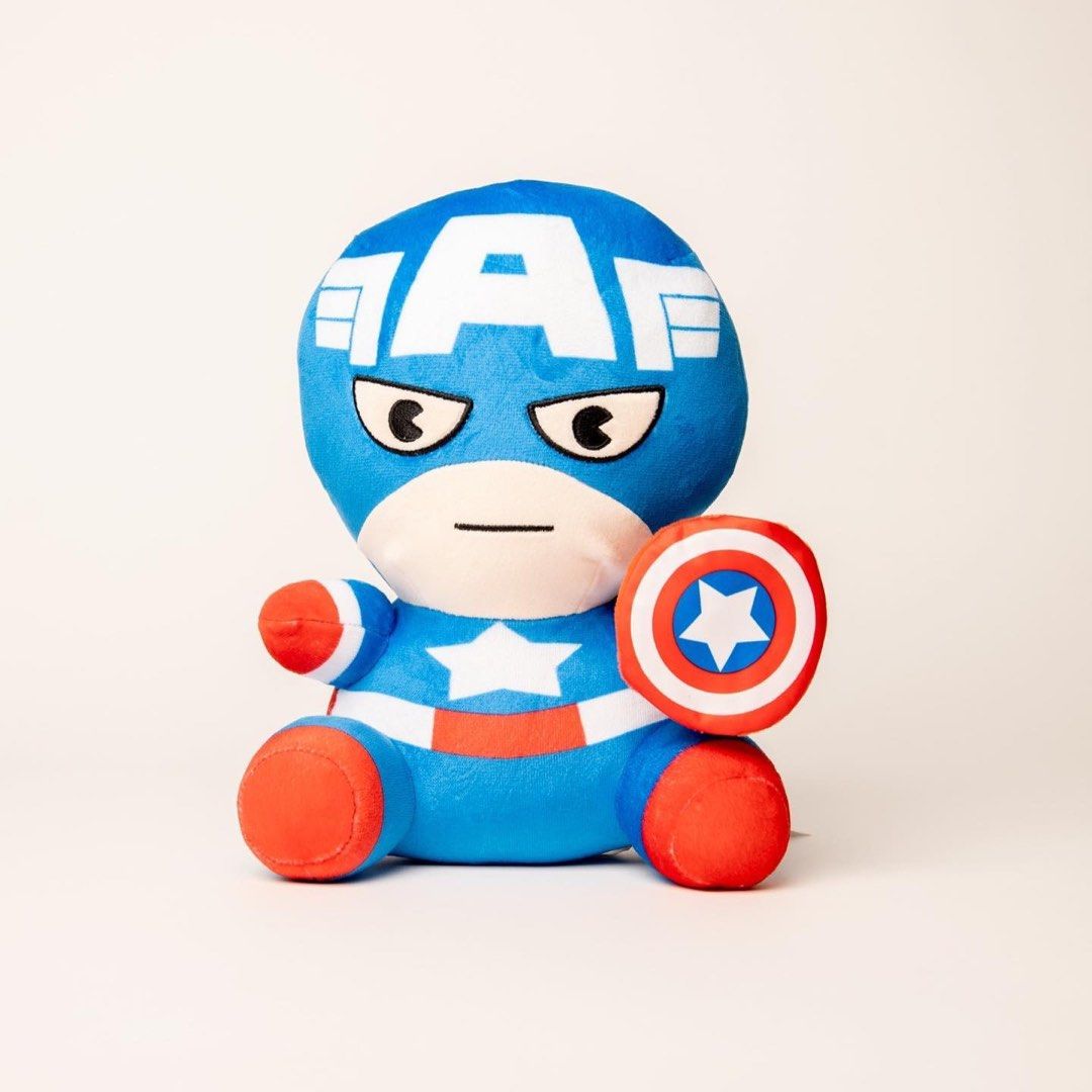 Marvel Captain America Plush Toy by Miniso (Category: Plushies & Soft Toys) located in Mandaluyong City. Submitted by urgifted (Listing ID 1334214915, Image 3). Description: Give the First Avenger, Captain America, a super snuggle anytime of the day. • Approx 26cm tall • Kindly ask for availability as stocks may come and go. .