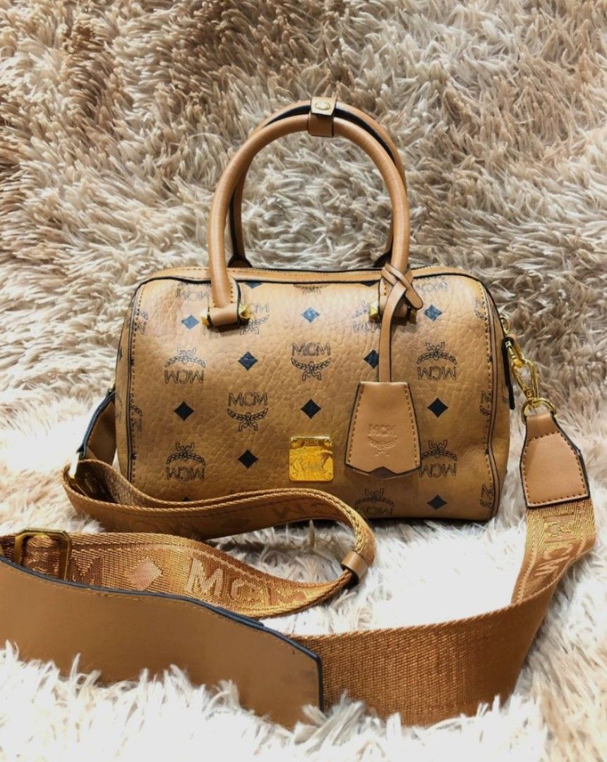 MCM COGNAC BOSTON CROSSBODY BAG Luxury Bags Wallets on Carousell