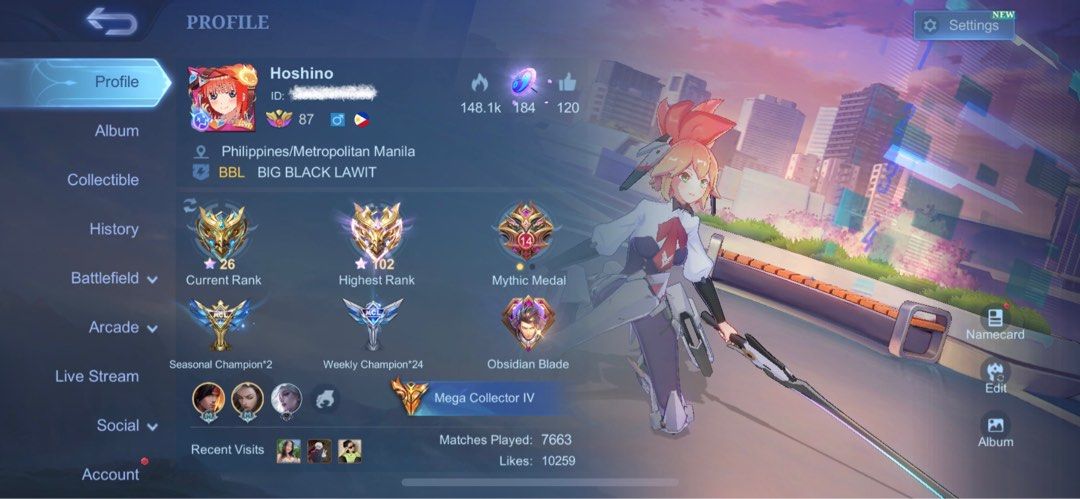 ML ACCOUNT MEGA COLLECTOR (Category: Game Gift Cards & Accounts) located in Malabon City. Submitted by heyatenicole (Listing ID 1334294083, Image 1). Description: .