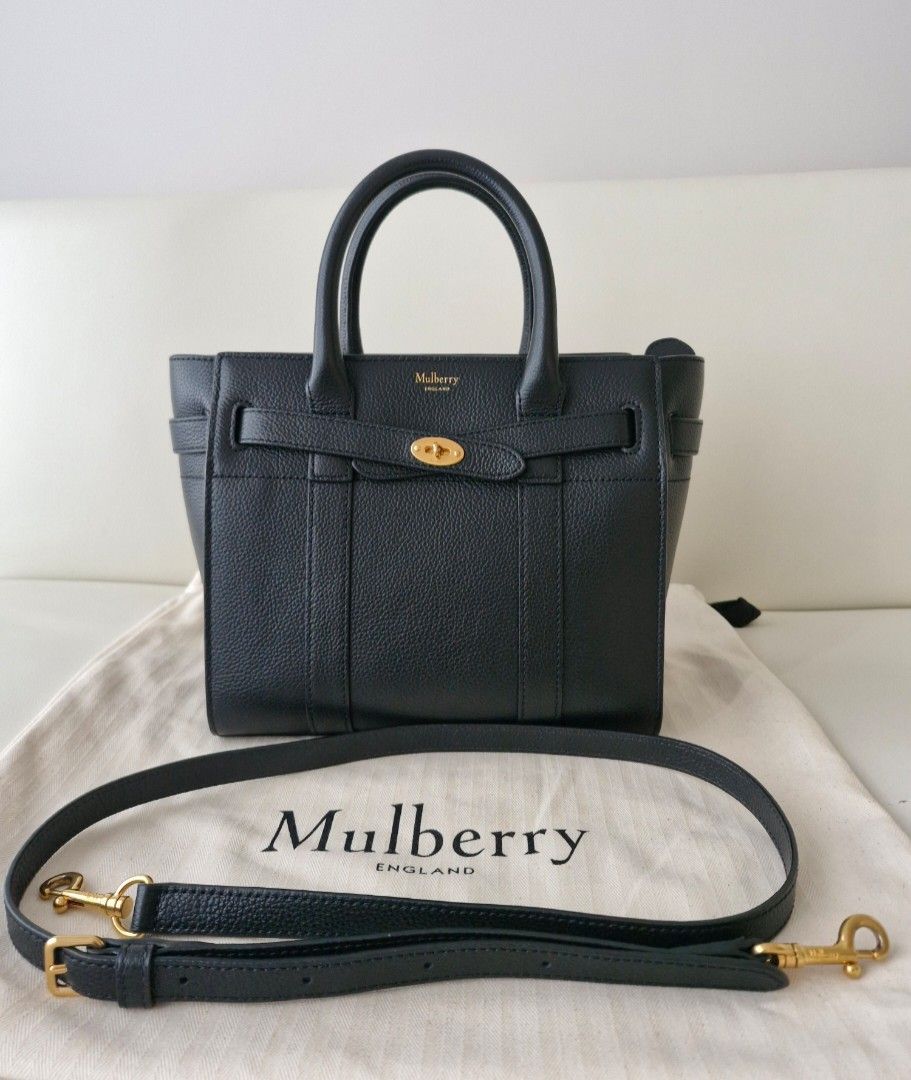 Mulberry Zipped Bayswater Black Small Classic Grain Luxury Bags Wallets on Carousell