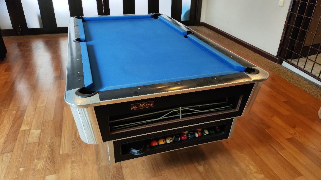Murrey 7ft Slate Stone Pool table (Billards) set with 6 pool cues, full ...