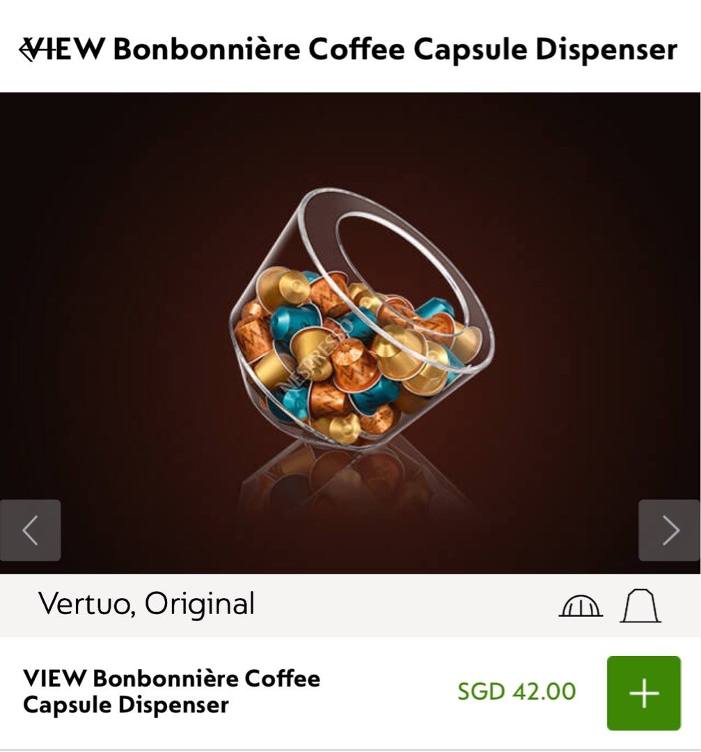 Nespresso VIEW Bonbonnière Coffee Capsule Dispenser