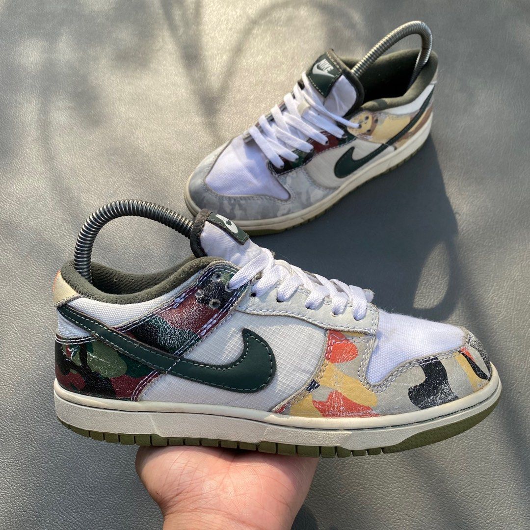 Nike Dunk Low SE “Sail Multi Camo”, Fesyen Wanita, Sepatu di Carousell