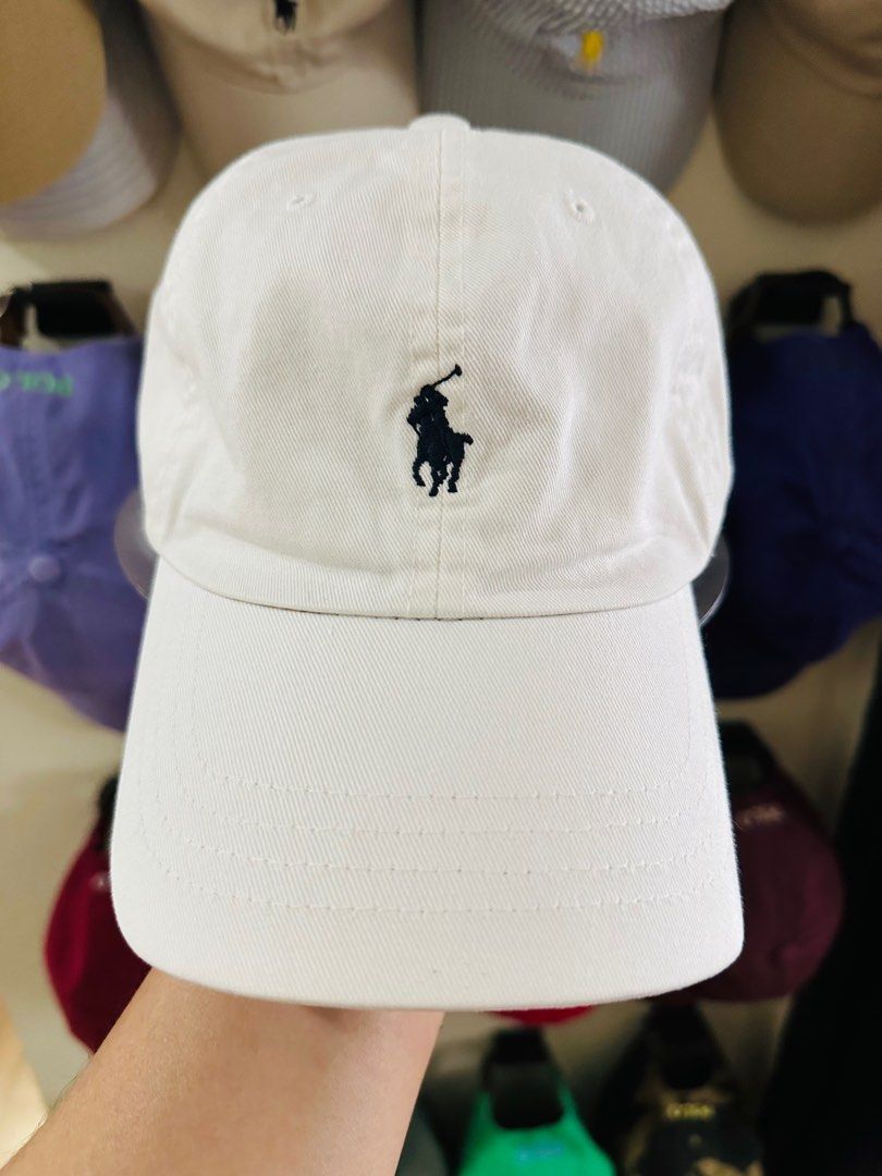 Polo Ralph Lauren Leatherstrap cap White dadhat (Category: Caps & Hats) located in Manila. Submitted by harringtonmnl (Listing ID 1334285029, Image 3). Description: Vintage Polo Ralph Lauren ball cap Authentic with Leatherstrap back White colorway / Blue Pony Excellent condition Color rate 9.5/10 Adult size Price 1500 DM for fast transaction .