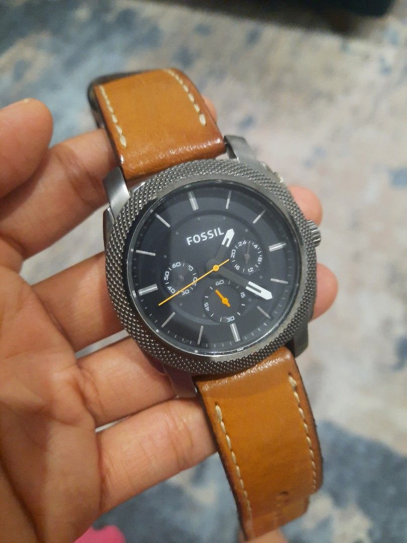 Preloved fossil jam tangan pria original FS4951 branded, Fesyen