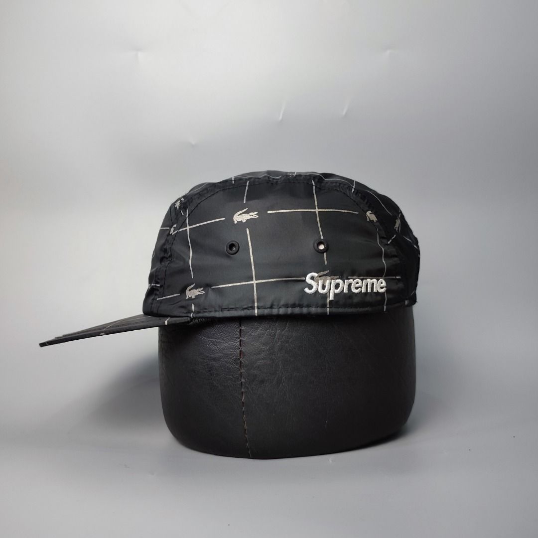 Supreme lacoste reflective grid nylon camp cap black discount