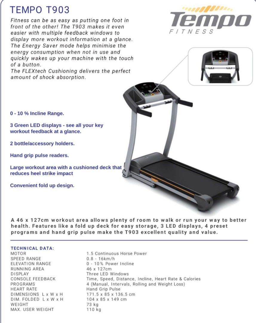 Tempo T903 Treadmill
