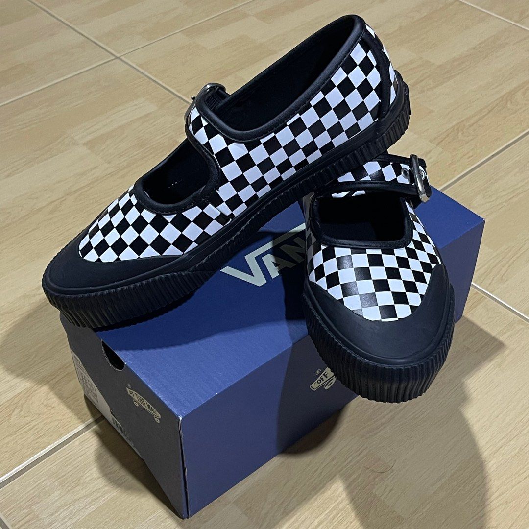 Vans Leather Creep Mary Jane 93 Checkerboard Women s Fashion Footwear Sneakers on Carousell