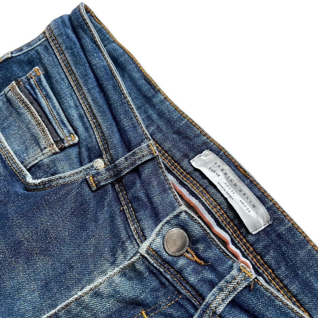 ZARA MAN JEANS SKINNY FIT TAPERED BLUE FADING JEANS (31)