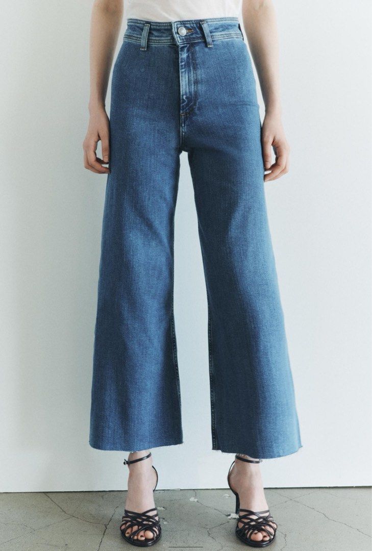 Zara Marine Straight leg High waist Jeans size 38 Women s Fashion Bottoms Jeans Leggings on Carousell