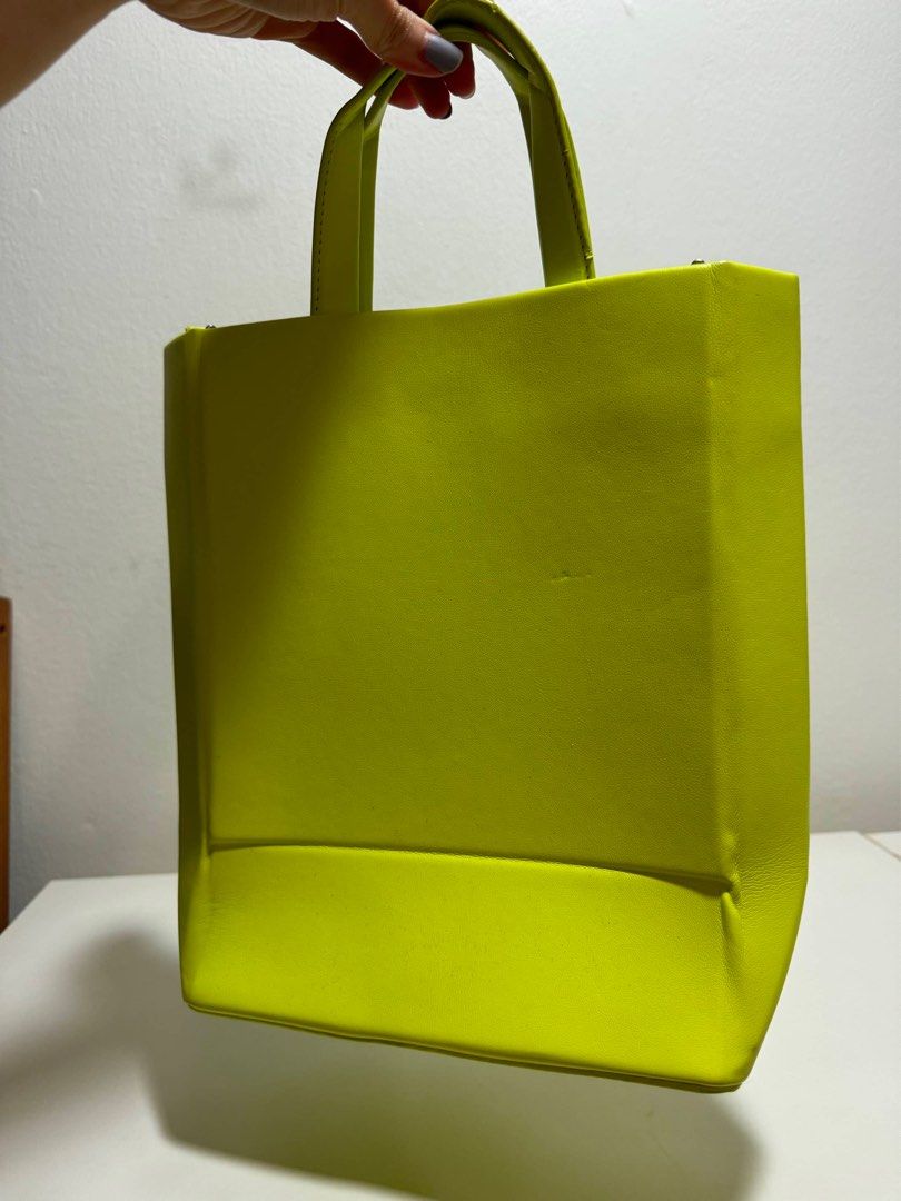 Zara Men s Mini Tote Crossbody in Neon Yellow Men s Fashion Bags Sling Bags on Carousell