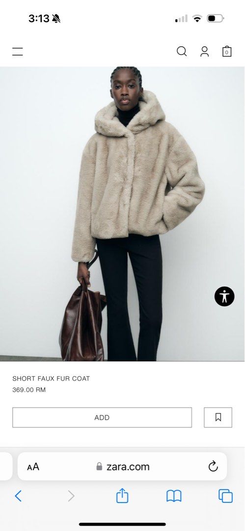 Faux fur short coat zara sale