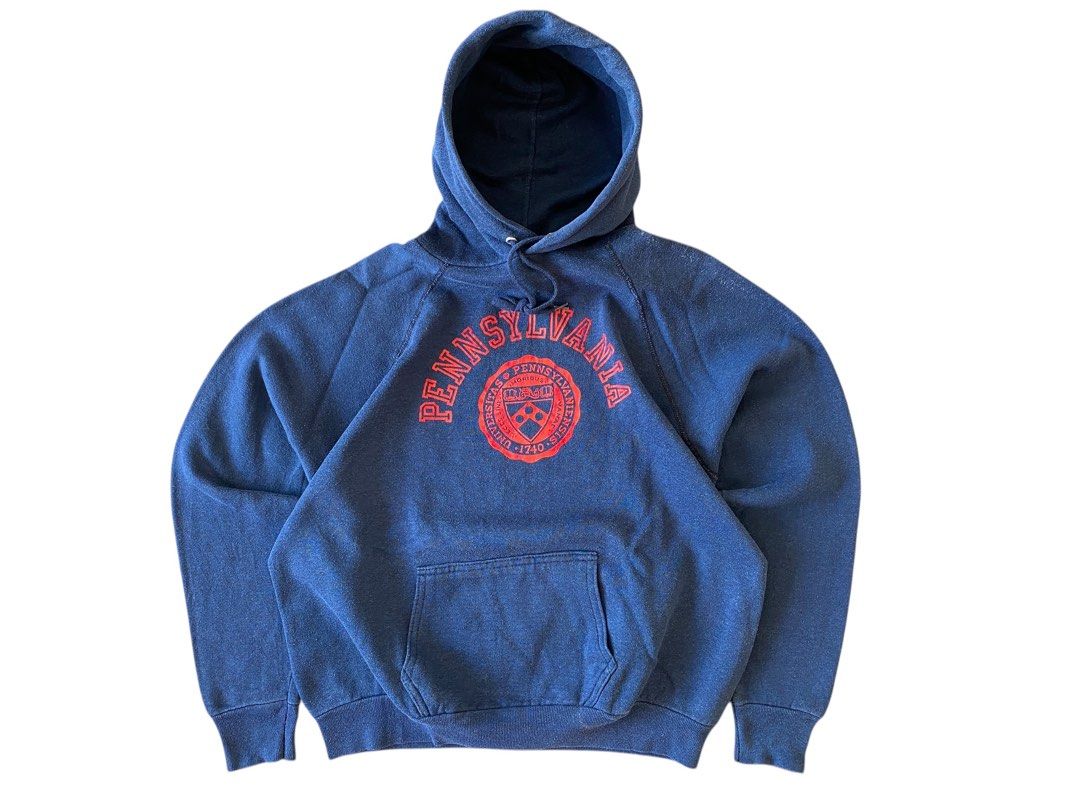 80s 90s H Wolf Sons Made in USA Vintage University Boxy Hoodie
