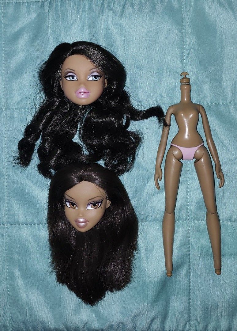 Bratz Yasmin Head and Body (bundle nude) dolls (Category: Kids Toys) located in Quezon City. Submitted by freszra (Listing ID 1339067995, Image 1). Description: Bratz Stylin' In The City head: has beautiful curly saran hair (no chips/cuts) (removed forehead dots only) Bratz Play Sportz X-treme Sky Diving Head: - face fringe on both sides not sure if it originally came with it. (perfect screening and hair is thick ,not the frizzy type) 2015 Bratz 
