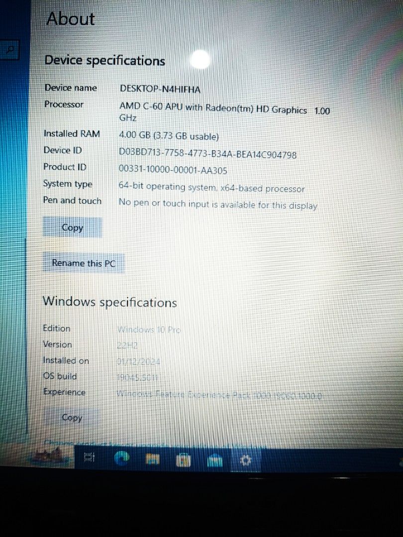Acer Aspire One 722, Windows 10pro, 256gb SSD (Category: Laptops & Notebooks) located in Noveleta. Submitted by simplegirl3 (Listing ID 1339169089, Image 2). Description: Price: 3,500 Specifications: AMD Dual-core Processor C60 with Radeon HD graphics 4gb RAM Upgraded to 256gb SSD storage Windows 10 Pro 64-bit OS Microsoft Office 365 - Perfect working condition. - 90% smooth, Lady owned. - Speakers, Keyboard, Touchpad, Charging port in great cond