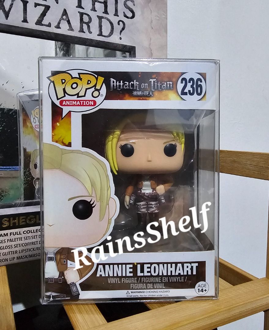 AOT funko pop Annie Leonhart (Category: Designer & Blind Box Toys) located in Makati City. Submitted by RainsShelf (Listing ID 1339000424, Image 1). Description: OG Annie Leonhart funko pop (vaulted 2019) Box condition 8.5/10, NOOB kept in storage box Boss protector included Loc. MAKATI MOP: Gcash.