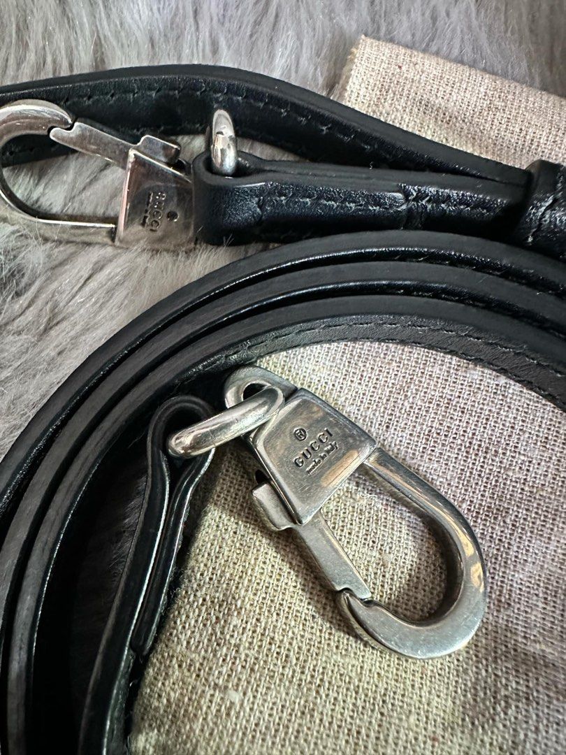 Authentic Gucci Black Sega Script Dome Mini Bag (Category: Luxury Bags & Wallets) located in Quezon City. Submitted by jhaediah (Listing ID 1338992064, Image 3). Description: Authentic Gucci Black Sega Script Dome Mini Bag Excellent condition 9.8/10 inclusions : with dustbag, sling and card.