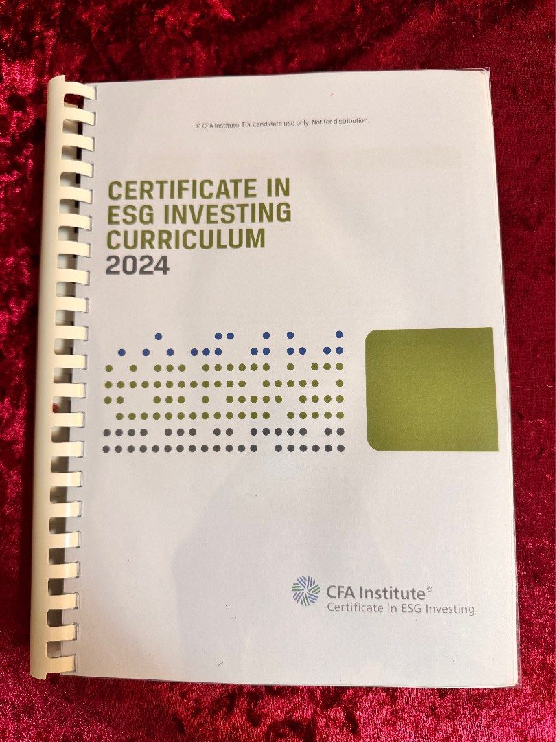 CFA Certificate in ESG Investing Curriculum 2024 (Full color text) 興趣及