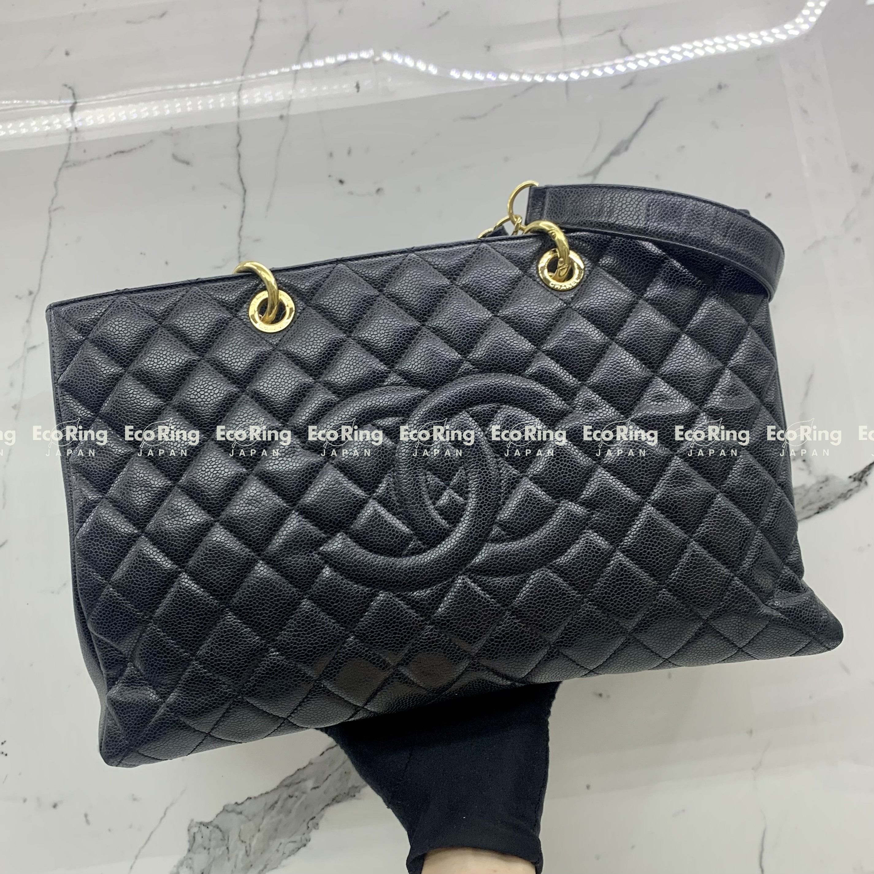 CHANEL NO.18 CAVIAR BLACK MATELASSE GST XL GHW W CARD TOTE BAG 247062268 WE