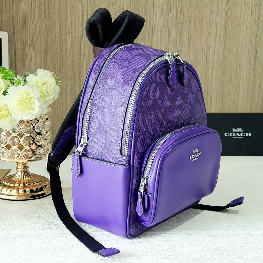 Coach C8604 Mini Court Backpack in Signature Coated Canvas and Refined ...