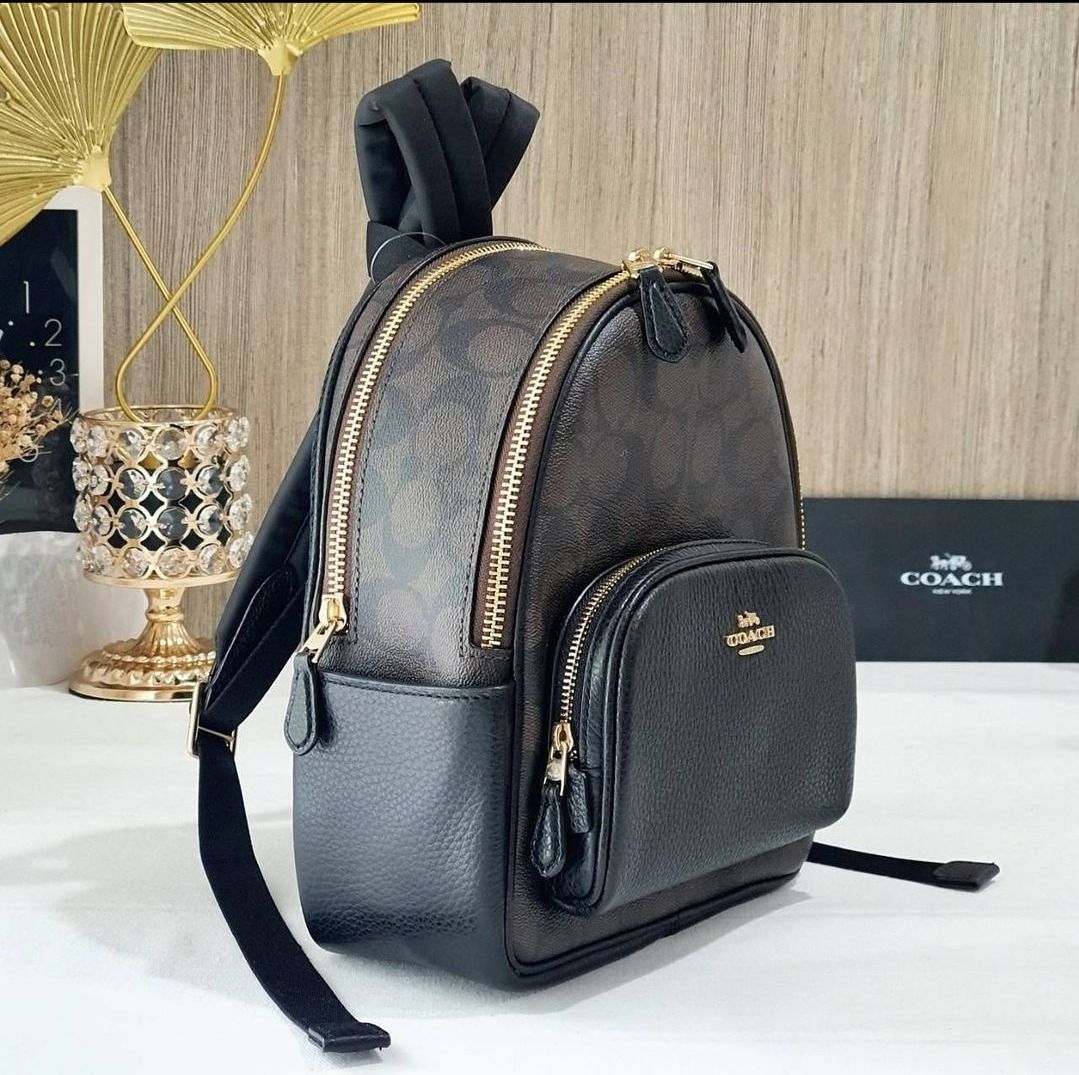 Coach C8604 Mini Court Backpack in Signature Coated Canvas and Refined ...