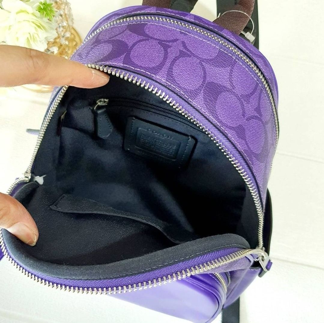 Coach C8604 Mini Court Backpack in Signature Coated Canvas and Refined ...