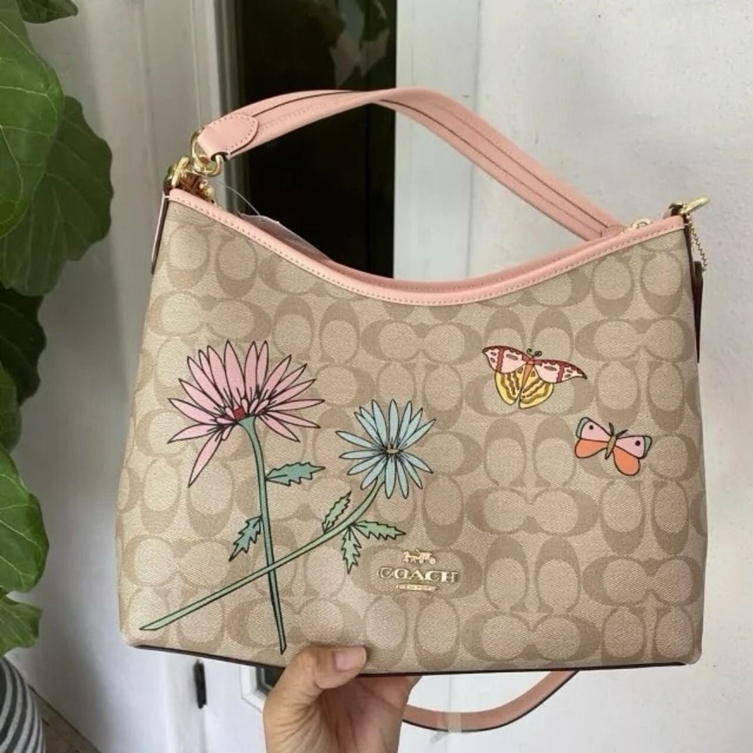 Coach CU393 Observed By Us Laurel Shoulder Bag in Light Khaki Signature ...