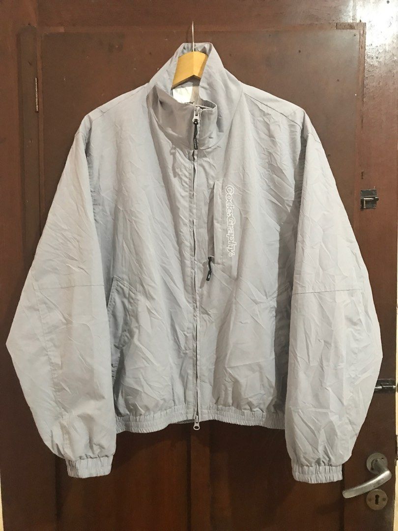 Codegraphy Tech Short Jacket Gray, Fesyen Pria, Pakaian